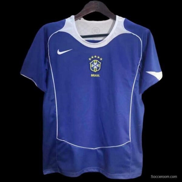 Retro 2004 Brazil Away Blue Jersey - Image 11