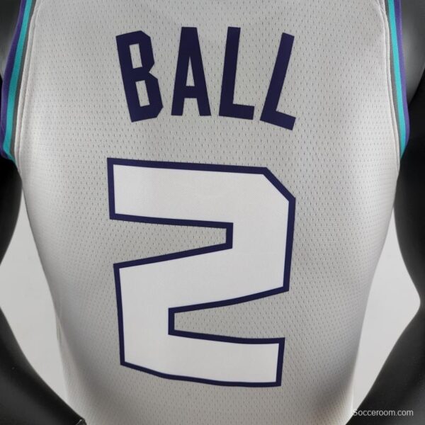 2019 Ball#2 Charlotte Hornets Grey NBA Jersey - Image 9