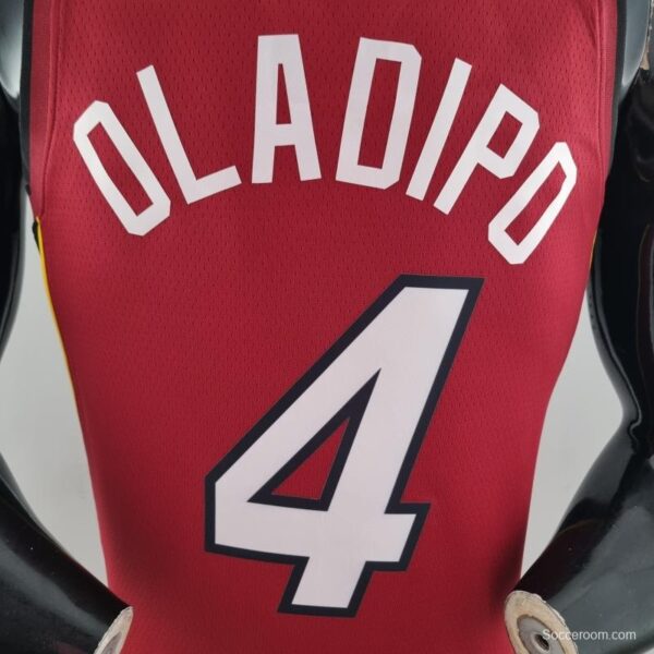 75th Anniversary Miami Heat Jordan OLADIPO#4 Burgundy NBA Jersey - Image 9
