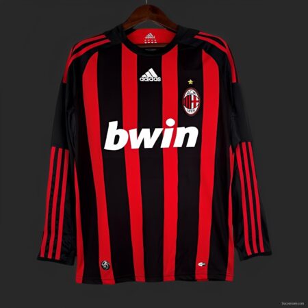 Retro 08/09 AC Milan Home Long Sleeve Jersey
