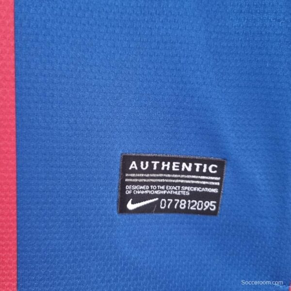 Retro 10/11 Barcelona Long Sleeve Home Soccer Jersey - Image 3
