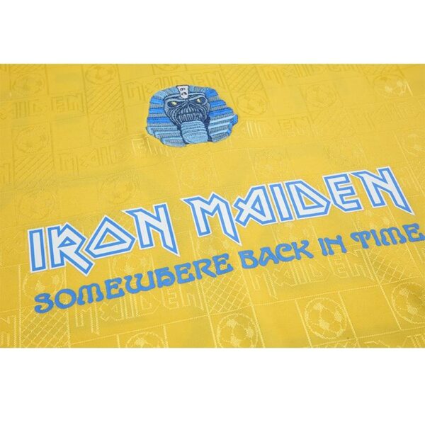 Retro 2018 West Ham United x Iron Maiden Yellow Jersey - Image 8