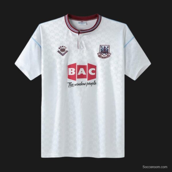 Retro 89/90 West Ham United Away White Jersey - Image 10