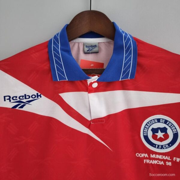 Retro Long Sleeve 1998 Chile Home Soccer Jersey - Image 6