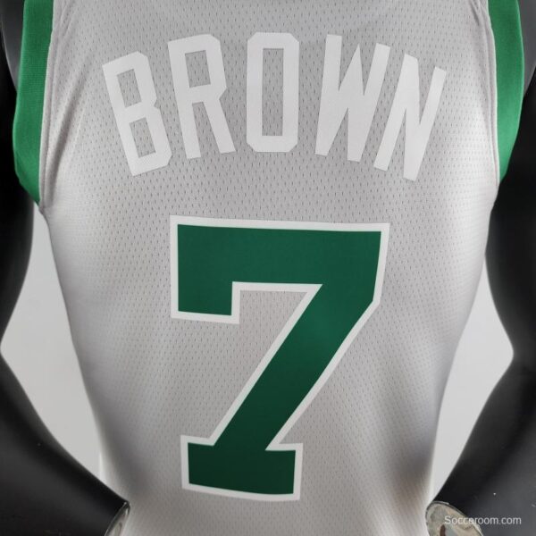 BROWN#7 Boston Celtics Grey NBA Jersey - Image 3
