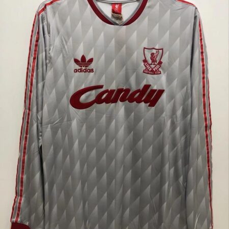 Retro 89/91 Long Sleeve Liverpool Away Soccer Jersey