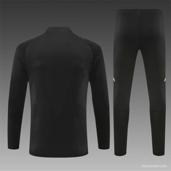 24/25 Real Madrid Black/Golden Half Zipper Jacket+Long Pants - Image 15
