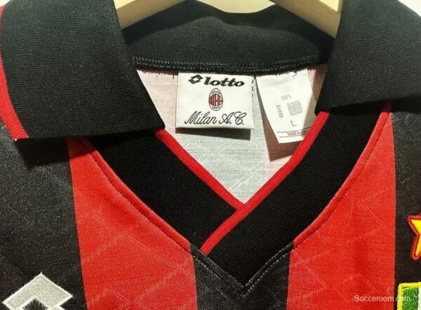 Retro 93/94 AC Milan Home Champion League Jersey With Patches - Image 3