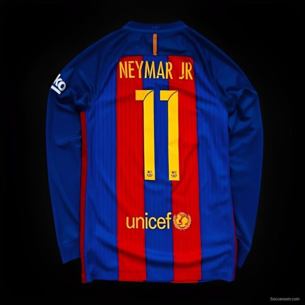 Retro 16/17 Barcelona Home Long Sleeve Jersey - Image 4