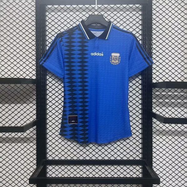 Player Version Retro 1994 Argentina Away Blue Jersey - Image 6