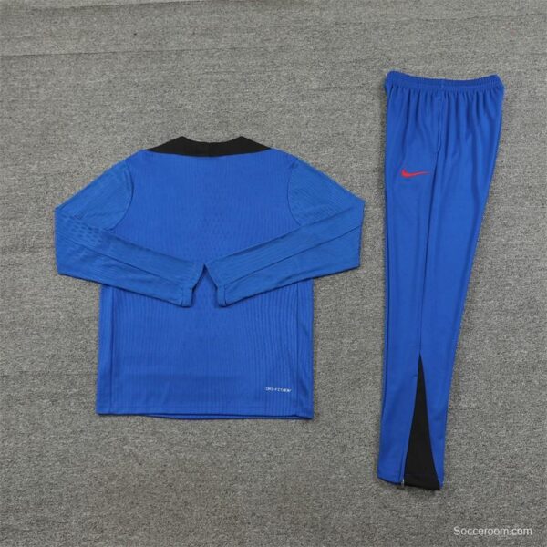 2024 South Korea Blue Half Zipper Jacket+Long Pants - Image 7