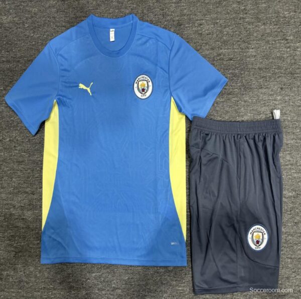 24/25 Kids Manchester City Sky Blue Short Sleeve Jersey+Shorts - Image 2