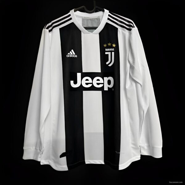 Player Version Retro 18/19 Juventus Home Long Sleeve Jersey - Image 5