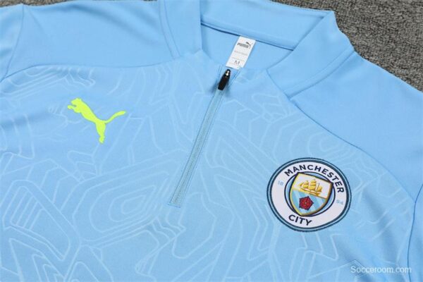 24/25 Manchester City Sky Blue Half Zipper Jacket+Long Pants - Image 9