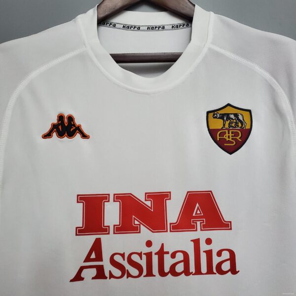 Retro 00/01 AS Roma Away White Jersey - Image 5