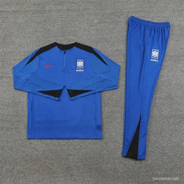 2024 South Korea Blue Half Zipper Jacket+Long Pants - Image 12