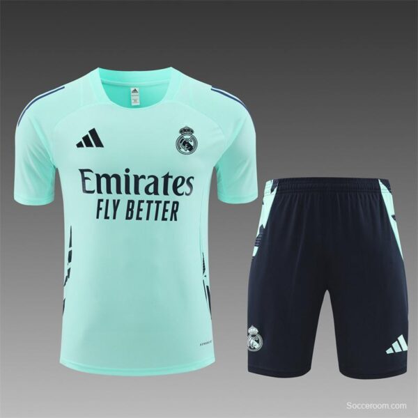 24/25 Real Madrid Lake Blue Short Sleeve Jersey+Shorts - Image 17