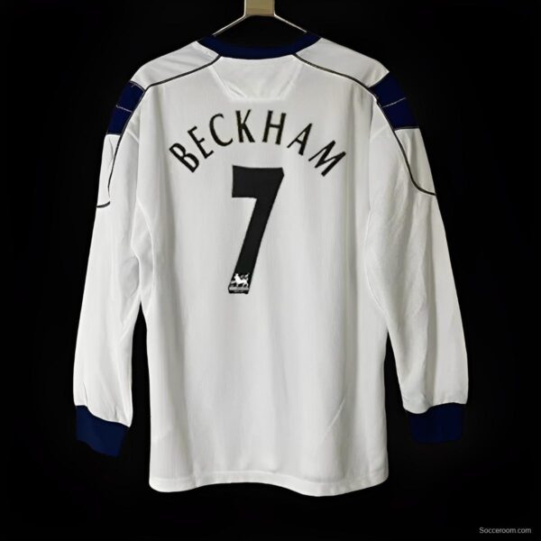 Retro 00/1 Manchester United Away Long Sleeve White Jersey - Image 2