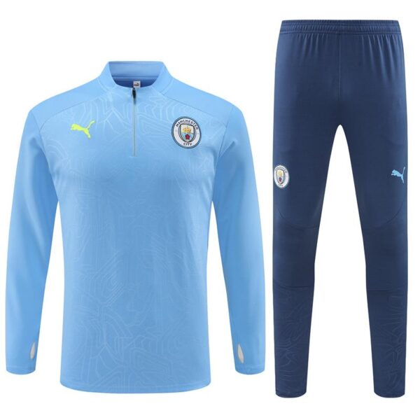 24/25 Manchester City Sky Blue Half Zipper Jacket+Long Pants - Image 17