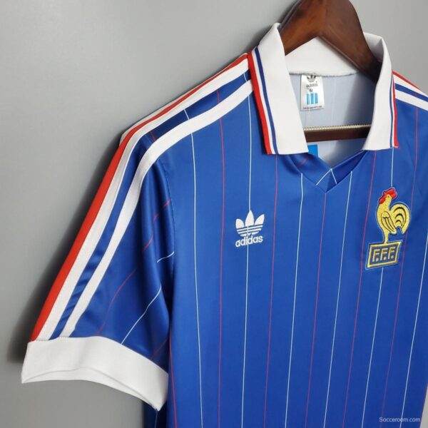 Retro France 1982 home Soccer Jersey - Image 4