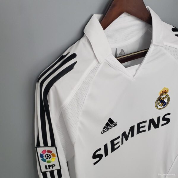 Retro long sleeve Real Madrid 05/06 home Soccer Jersey - Image 6