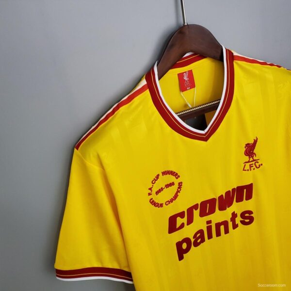 Retro 85/86 Liverpool away yellow Soccer Jersey - Image 4